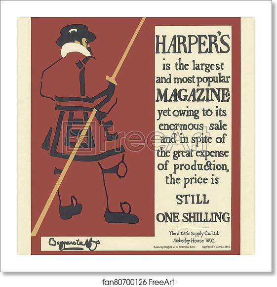 Free art print of La revue "Harper's Magazine". by William Nicholson Free art print of La revue "Harper's Magazine". by William Nicholson