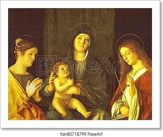 Free art print of Madonna and Child between SS. Catherine and Ursula by Giovanni Bellini