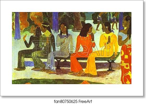 Free art print of Ta Matete (We Shall Not Go to Market Today) by Paul Gauguin Free art print of Ta Matete (We Shall Not Go to Market Today) by Paul Gauguin