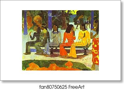 Free art print of Ta Matete (We Shall Not Go to Market Today) by Paul Gauguin