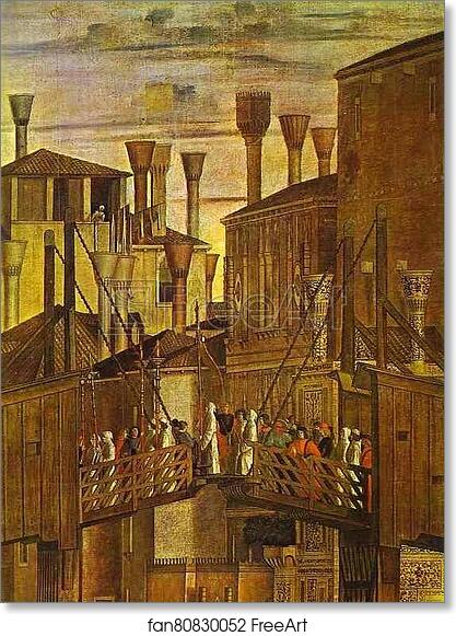 Free art print of Healing of a Madman. Detail by Vittore Carpaccio