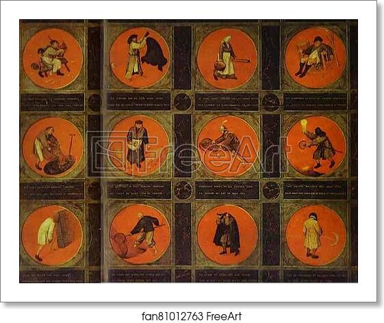 Free art print of Twelve Flemish Proverbs by Pieter Bruegel The Elder Free art print of Twelve Flemish Proverbs by Pieter Bruegel The Elder