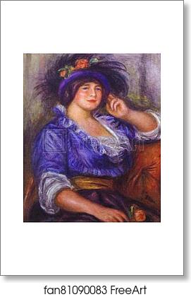 Free art print of Young Girl with a Rose (Mme. Colonna Romano) by Pierre-Auguste Renoir