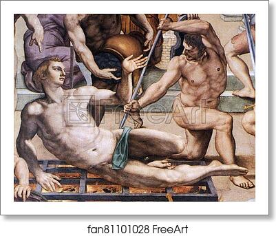 Free art print of Martyrdom of St. Lawrence. Detail by Agnolo Bronzino