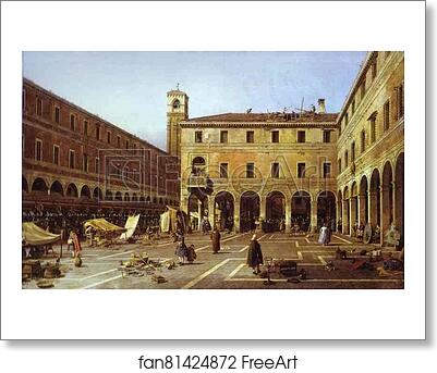 Free art print of The Campo di Rialto by Giovanni Antonio Canale, Called Canaletto