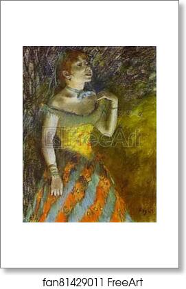 Free art print of The Green Singer by Edgar Degas