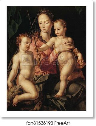 Free art print of The Madonna and Child with the Infant St. John the Baptist by Agnolo Bronzino
