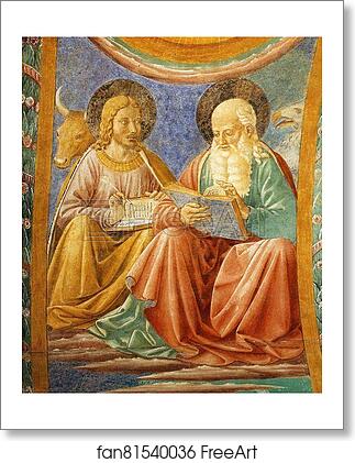 Free art print of The Evangelists Luke and John. Detail by Benozzo Gozzoli