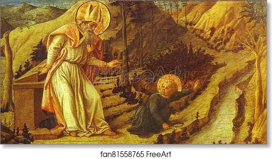 Free art print of Vision of St. Augustine by Fra Filippo Lippi
