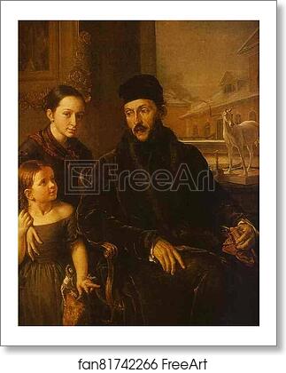 Free art print of Portrait of D. P. Voyeikov with His Daughter and the Governess Miss Sorock by Vasily Tropinin
