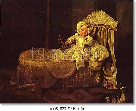 Free art print of Gerard Anne Edwards in His Cradle by William Hogarth