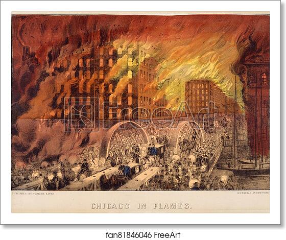 Free art print of Chicago in Flames by Currier & Ives Free art print of Chicago in Flames by Currier & Ives