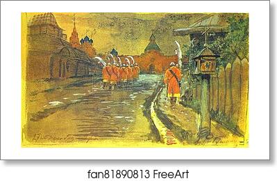 Free art print of Strelets Patrol at the Ilyinsky Gates in Old Moscow by Andrey Ryabushkin Free art print of Strelets Patrol at the Ilyinsky Gates in Old Moscow by Andrey Ryabushkin