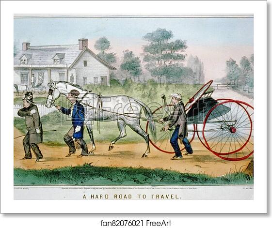 Free art print of A hard road to travel. Lithograph, hand-colored. by Currier & Ives Free art print of A hard road to travel. Lithograph, hand-colored. by Currier & Ives