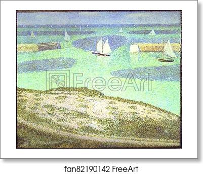Free art print of Port-en-Bessin, Entrance to the Harbour by Georges Seurat