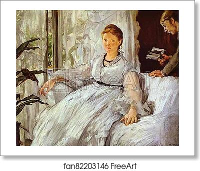 Free art print of The Reading by Edouard Manet
