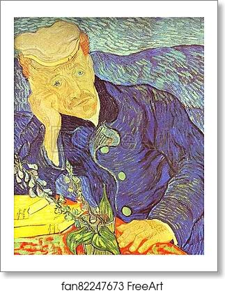 Free art print of Portrait of Dr. Gachet Seated at a Table. Auvers-sur-Oise by Vincent Van Gogh