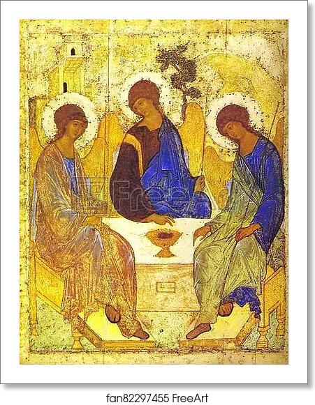 Free art print of The Old Testament Trinity by Andrei Rublev