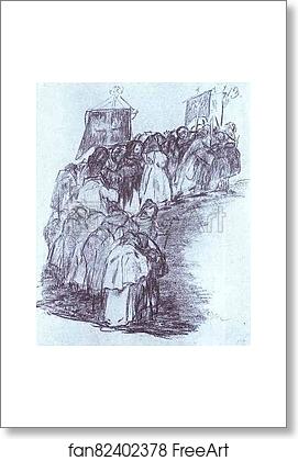 Free art print of Procession of Monks by Francisco De Goya Y Lucientes