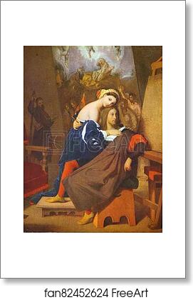 Free art print of Raphael and Fornarina by Jean-Auguste-Dominique Ingres