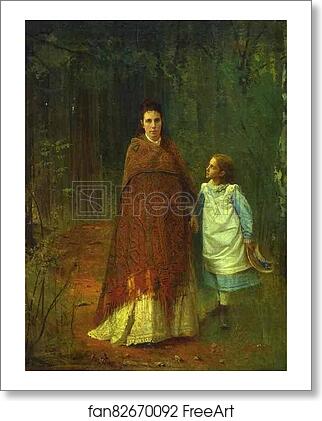 Free art print of In the Park. Portrait of the Artist's Wife and Daughter by Ivan Kramskoy