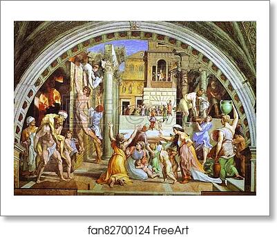 Free art print of The Burning of the Borgo by Raphael