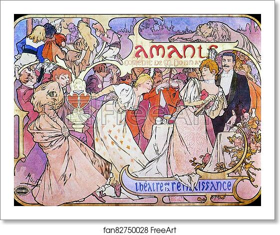 Free art print of Amants by Alphonse Mucha Free art print of Amants by Alphonse Mucha