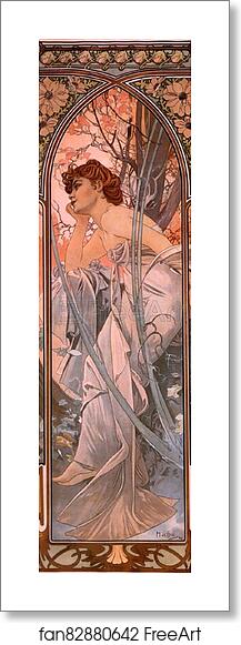 Free art print of Evening Reverie by Alphonse Mucha Free art print of Evening Reverie by Alphonse Mucha