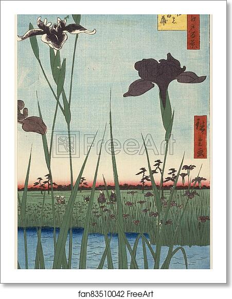 Free art print of Horikiri Iris Garden (Horikiri no hanash�?bu), from the series One Hundred Famous Views of Edo (Meisho Edo hyakkei) by Utagawa Hiroshige Free art print of Horikiri Iris Garden (Horikiri no hanash�?bu), from the series One Hundred Famous Views of Edo (Meisho Edo hyakkei) by Utagawa Hiroshige