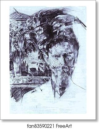 Free art print of Portrait of Doctor Fiodor Usoltsev with an Icon in the Background by Mikhail Vrubel