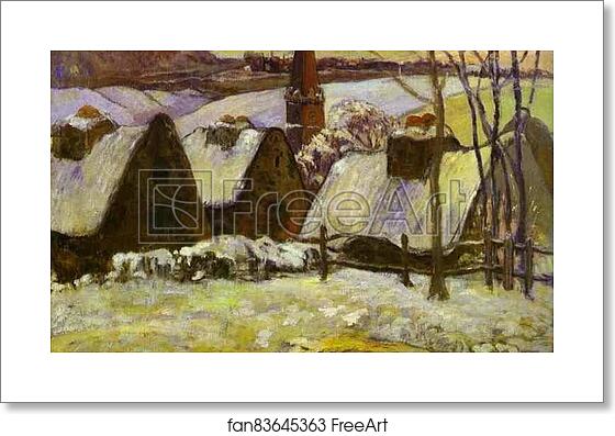 Free art print of Breton Village in Snow by Paul Gauguin Free art print of Breton Village in Snow by Paul Gauguin