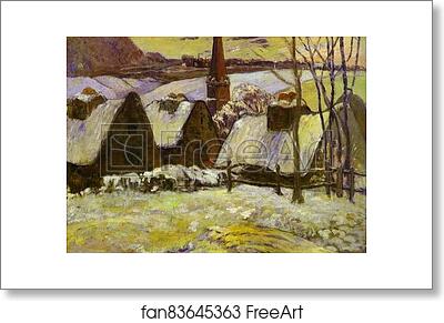 Free art print of Breton Village in Snow by Paul Gauguin