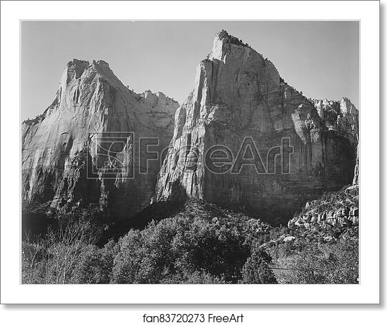 Free art print of Court of the Patriarchs, Zion National Park, Utah. Photographs of National Parks and Monuments, compiled 1941 - 1942, documenting the period ca. 1933 - 1942. by Ansel Adams (1902-1984) Free art print of Court of the Patriarchs, Zion National Park, Utah. Photographs of National Parks and Monuments, compiled 1941 - 1942, documenting the period ca. 1933 - 1942. by Ansel Adams (1902-1984)