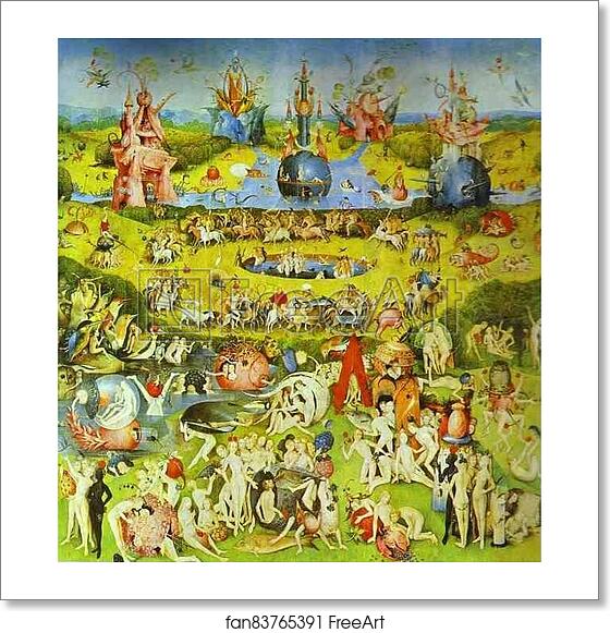 Free Art Print Of The Garden Earthly Delights By Hieronymus Bosch C 1504 1510 Central Panel Triptych Oil On Museo Del Prado Madrid Spain Freeart Fan83765391 Earthly Delights By Hieronymus Bosch, Garden Of Earthly Delights Triptych Print