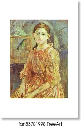 Free art print of The Artist's Daughter with a Parakeet by Berthe Morisot Free art print of The Artist's Daughter with a Parakeet by Berthe Morisot
