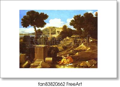 Free art print of Landscape with St. James in Patmos by Nicolas Poussin