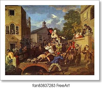 Free art print of Chairing the Member by William Hogarth