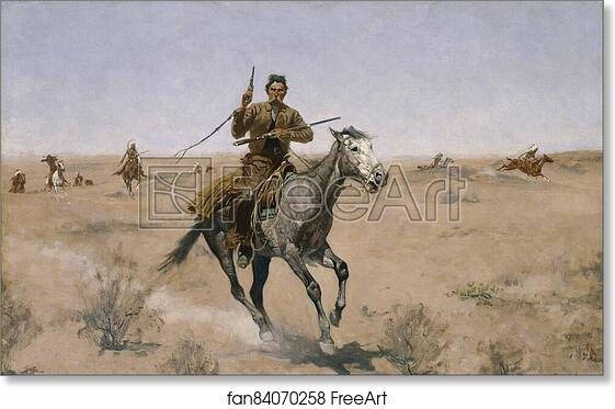 Free art print of The Flight by Frederic Remington