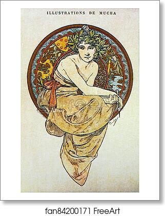 Free art print of Clio by Alphonse Mucha Free art print of Clio by Alphonse Mucha