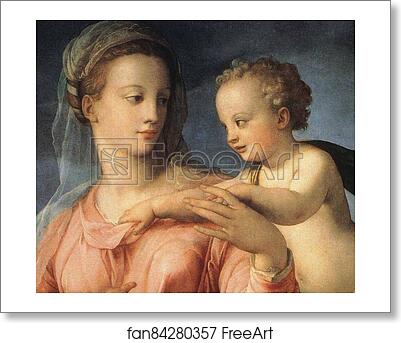Free art print of The Madonna and Child with the Infant St.John the Baptist. Detail by Agnolo Bronzino