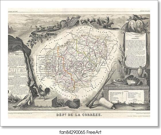 Free art print of Dept. de la Correze. by Victor Jules Levasseur