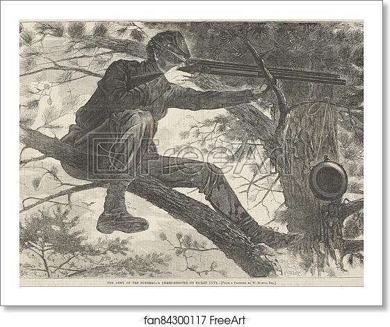 Free art print of The Army of the Potomac--A Sharp-Shooter on Picket Duty by Winslow Homer Free art print of The Army of the Potomac--A Sharp-Shooter on Picket Duty by Winslow Homer