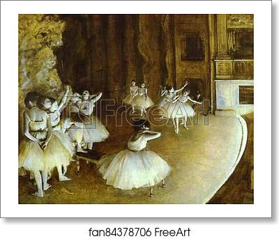 Free art print of Ballet Rehearsal on Stage by Edgar Degas
