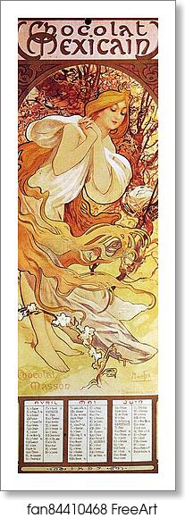 Free art print of Chocolat Masson/Chocolat Mexican Avril, Mai, Juin 1897 by Alphonse Mucha
