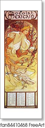 Free art print of Chocolat Masson/Chocolat Mexican Avril, Mai, Juin 1897 by Alphonse Mucha Free art print of Chocolat Masson/Chocolat Mexican Avril, Mai, Juin 1897 by Alphonse Mucha