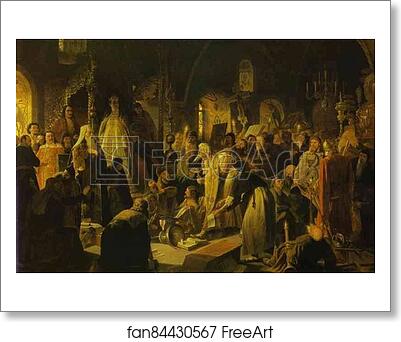 Free art print of Nikita Pustosviat. Dispute on the Confession of Faith by Vasily Perov Free art print of Nikita Pustosviat. Dispute on the Confession of Faith by Vasily Perov