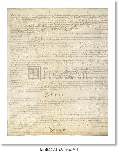 Free art print of Constitution of the United States, Page 3 of 4 by Constitutional Convention Free art print of Constitution of the United States, Page 3 of 4 by Constitutional Convention