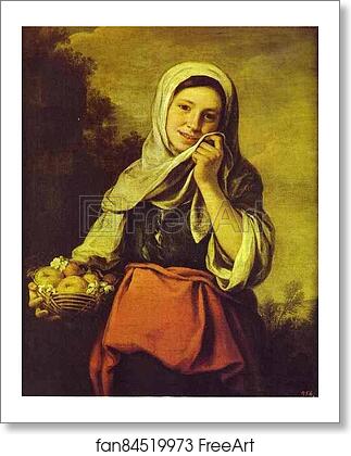Free art print of A Girl with Fruits by Bartolomé Esteban Murillo