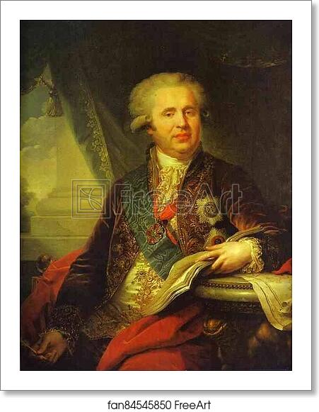 Free art print of Portrait of Prince Alexander Bezborodko by Johann Baptist Lampi The Elder