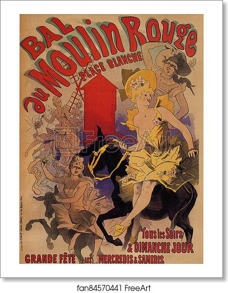 Free art print of Bal du Moulin Rouge by Jules Chéret Free art print of Bal du Moulin Rouge by Jules Chéret